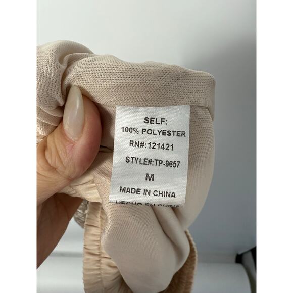 Ellison Sequin Jogger Pants in Champagne Beige Size M Holidays Glam - Picture 6 of 9